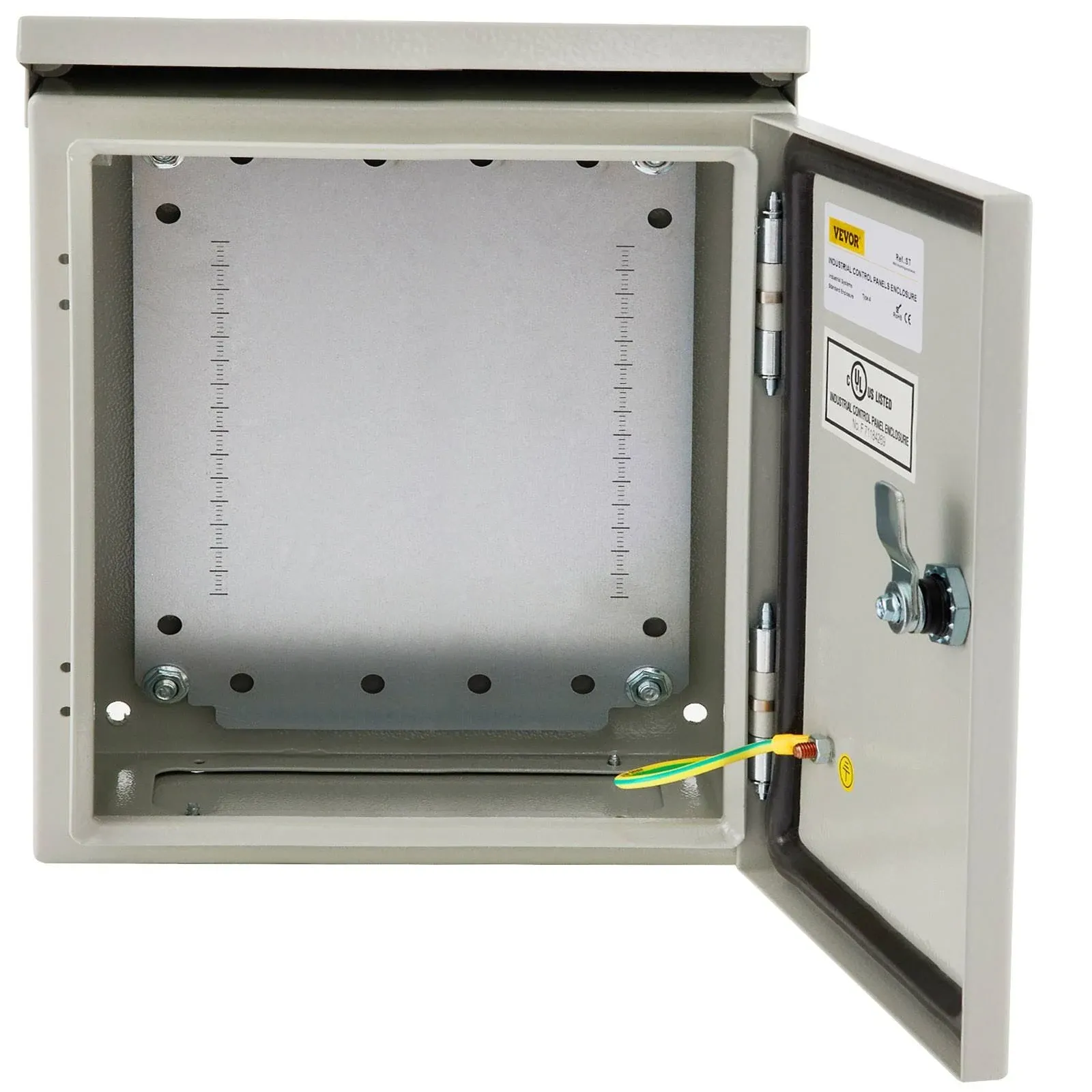 VEVOR Electrical Enclosure 12x12x6" Tested to UL Standards NEMA 4 Outdoor Enclosure IP65 Waterproof & Dustproof Cold-Rolled Carbon Steel Hinged