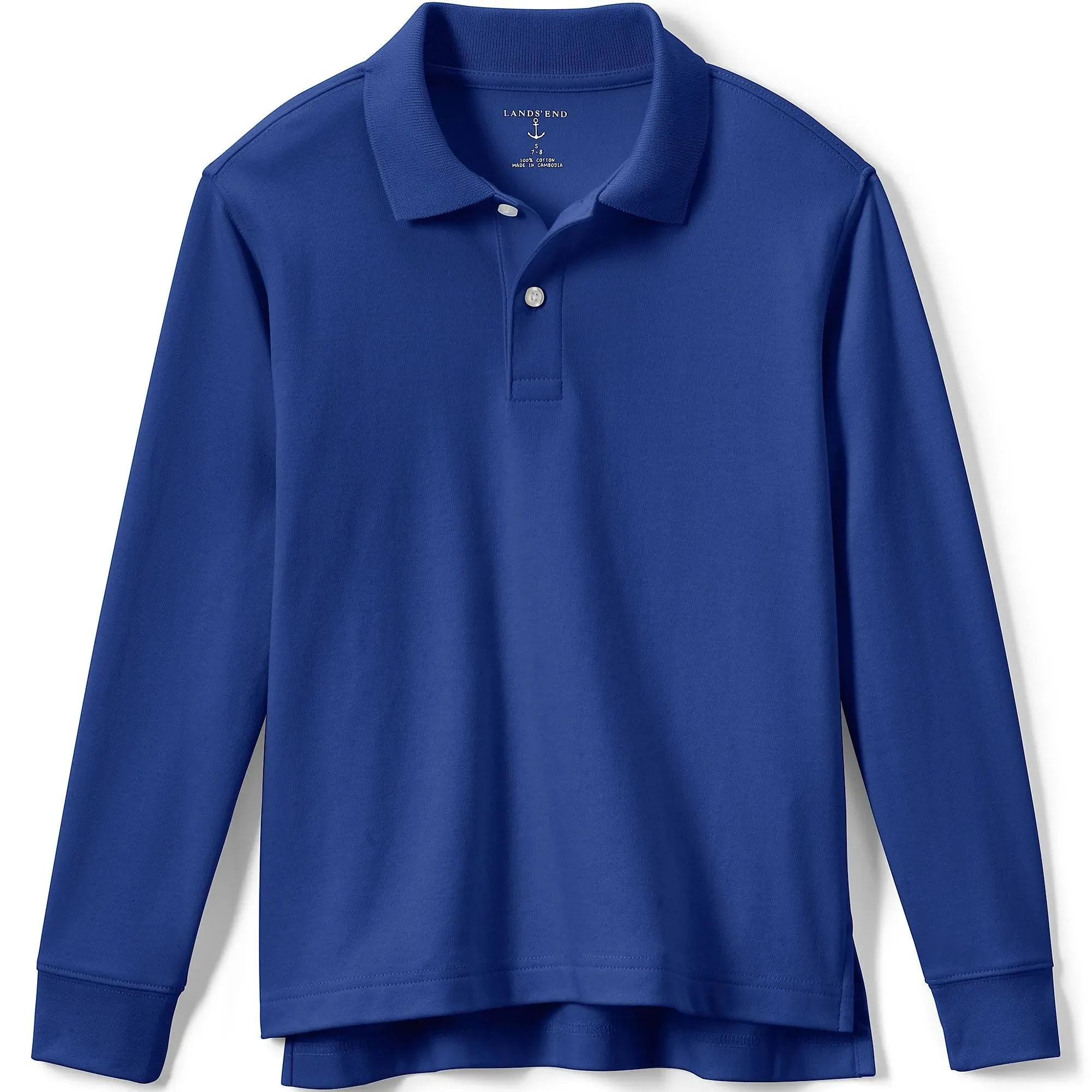 Kids 2-20 Lands' End School Uniform Long Sleeve Polo