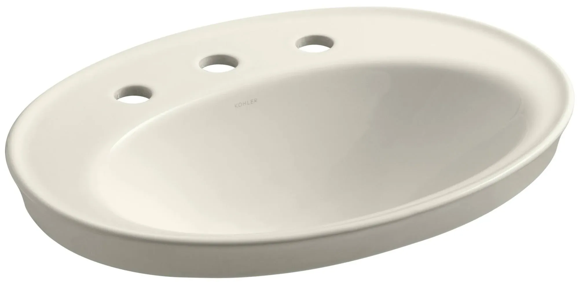 KOHLER K-2075-8-96 Serif 22-1/4" Oval Drop-In Bathroom Sink In Biscuit