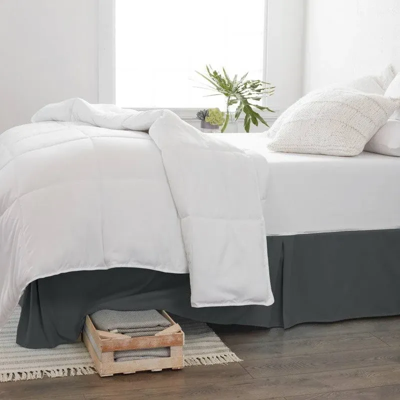 ienjoy Home Microfiber Polyester Bed Skirt,Gray,Ful<wbr/>l