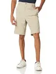 PGA Tour KHAKI HEATHER Men&#039;s Flat Front Active Waistband Golf Shorts, US 36