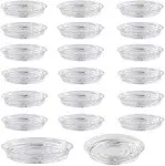 UltraOutlet 20 Pack 10 Inches Clear Plastic Plant Saucer Drip Trays Large Plant Plate Dish for Indoor Flower Pots and Planters, Bulk