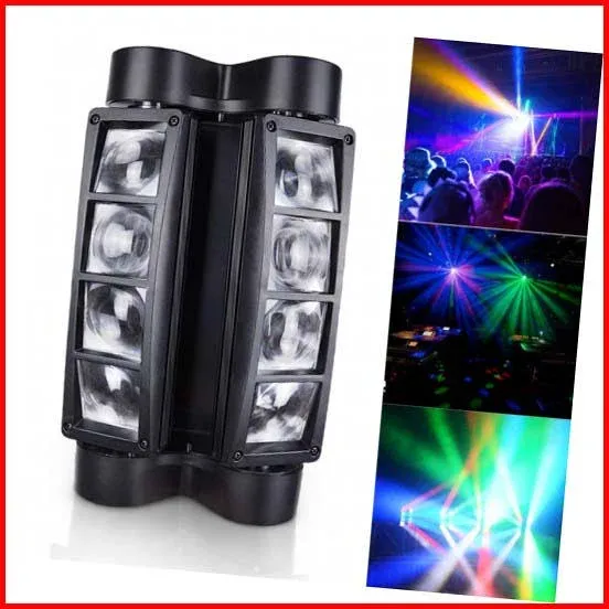 BETOPPER Spider Moving Head DJ Light, 8x10W LEDs Beam Stage Lights RGBW, Sound