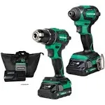 Metabo HPT 18V MultiVolt Cordless Brushless Driver Drill & Impact Driver Combo Kit