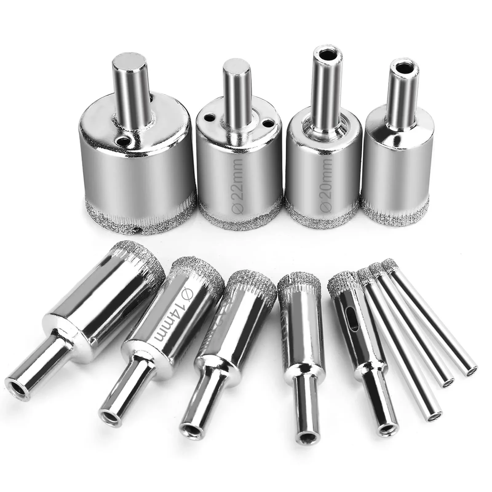 12 Pcs Diamond Drill Bits for Ceramic, Diamond Hole Saw Drill Bit Set Kit ...