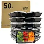 Reli. Meal Prep Containers, 28 oz. (50 Pack) - 1 Compartment Food Containers with Lids, Microwavable Food Storage Containers