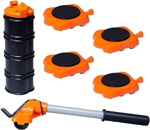 Heavy Duty Furniture Lifter 4 Appliance Roller Sliders with 660 Orange, Black 