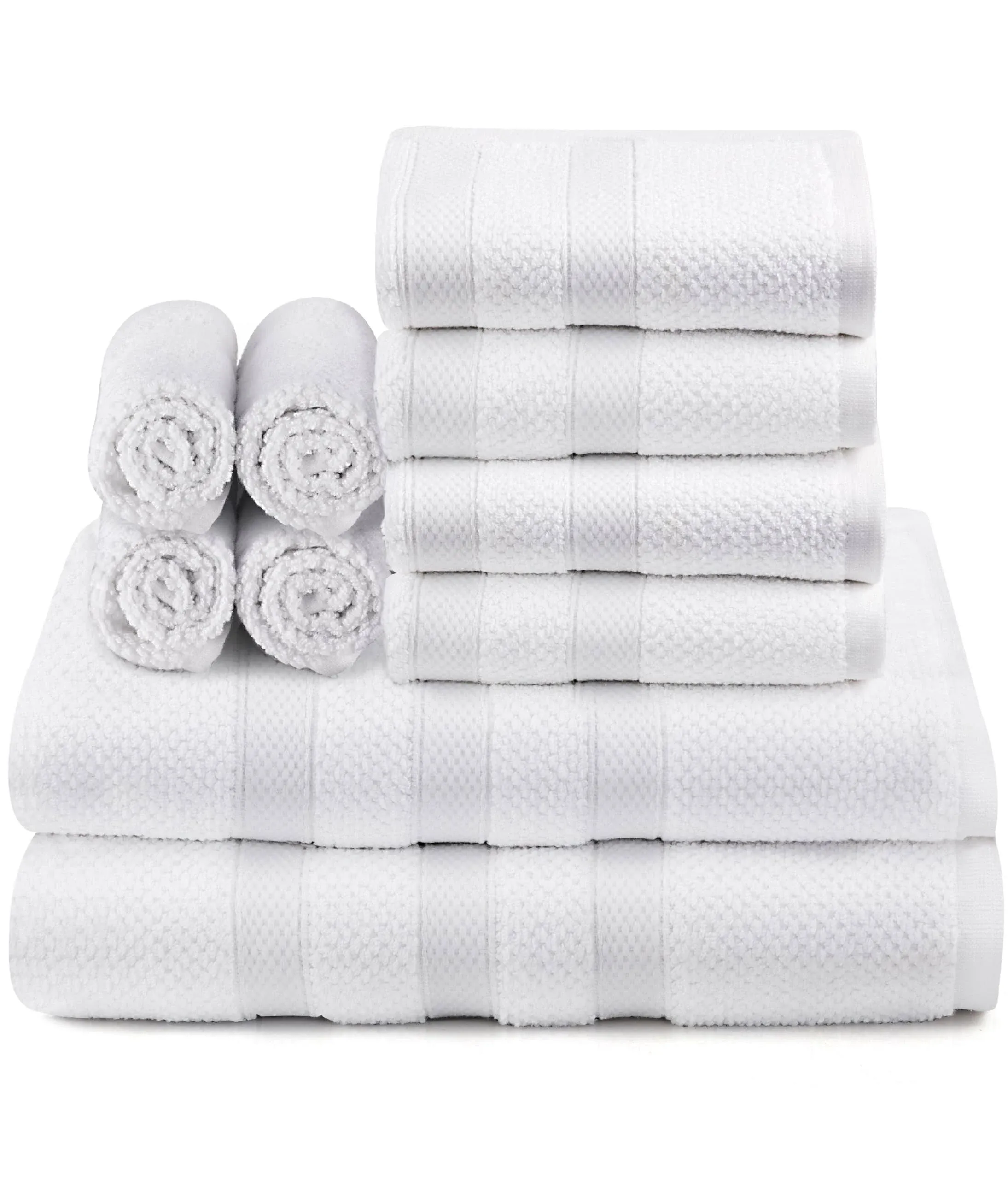 Cotton Craft Popcorn Towel Set - Luxurious 10 Piece Towel Set - 100% Cotton ...