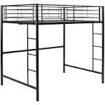 Walker Edison Full Metal Loft Bed, Black