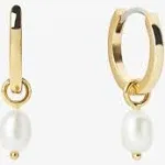 Ana Luisa Pearl Huggie Hoops Gold