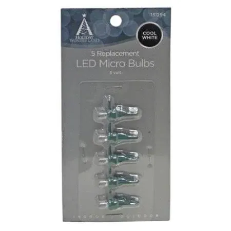 Inliten Christmas Lights Led Replacement Bulb, Micro, Cool White, 5-Pk. -11207-88