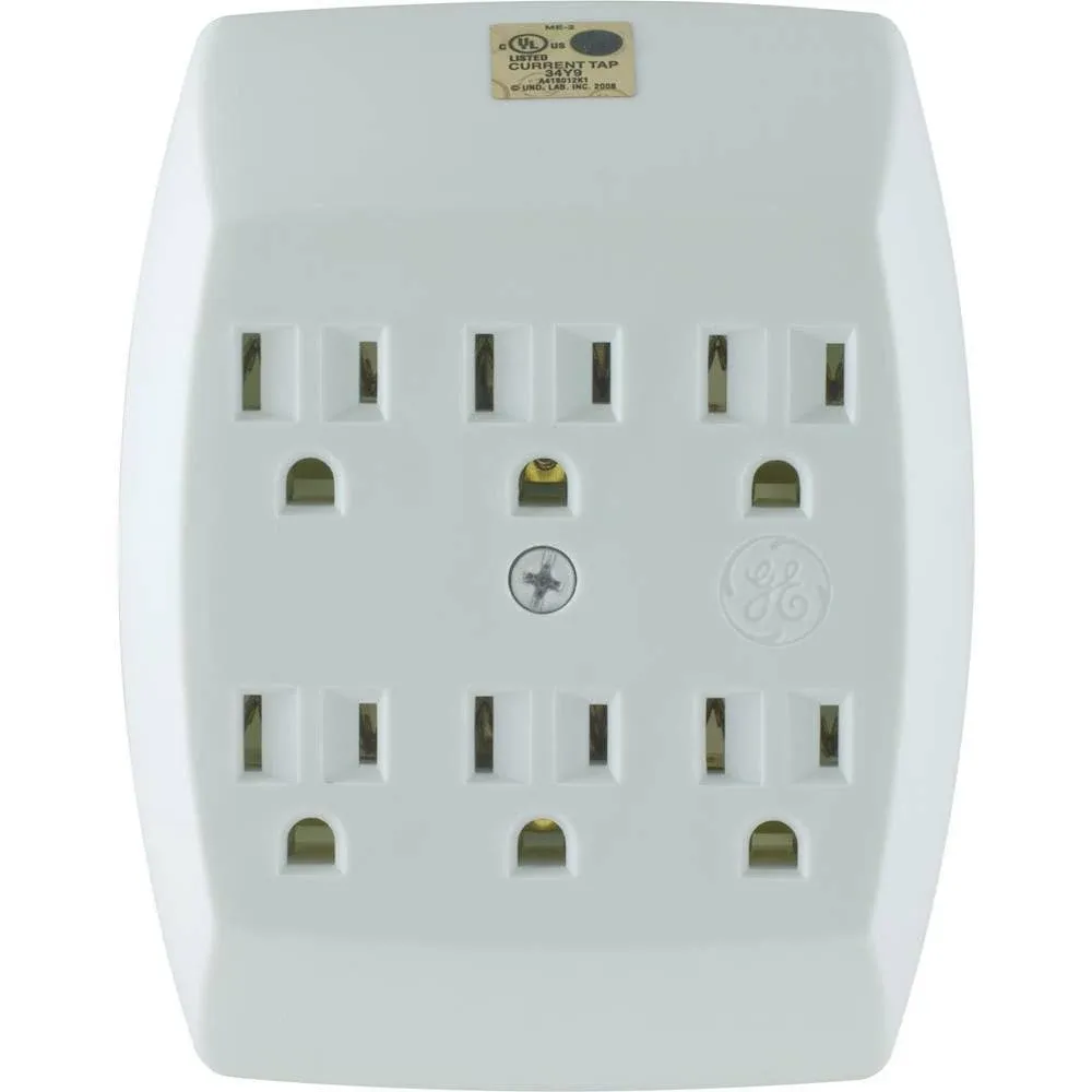 GE Grounded 6-Outlet Wall Tap