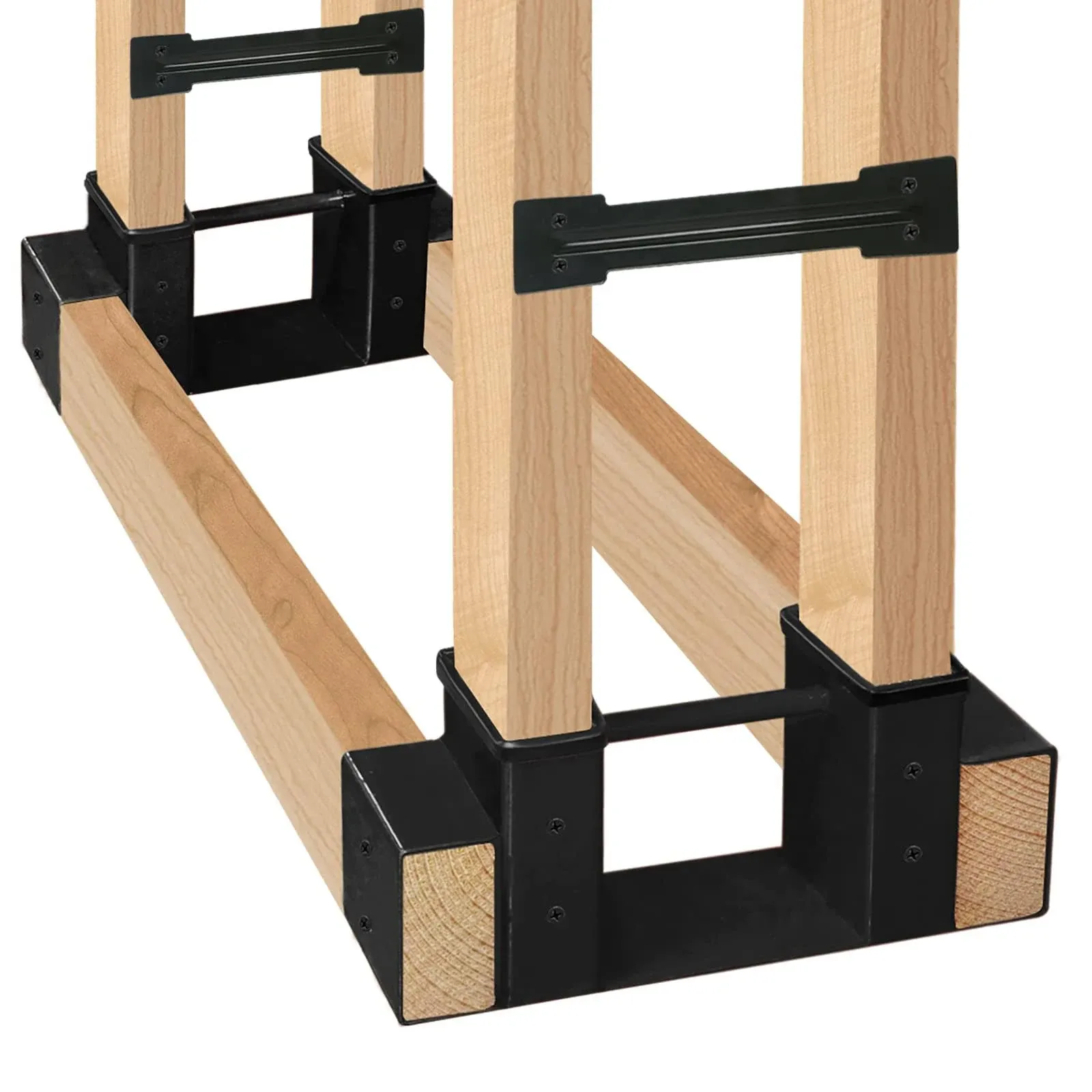 Outdoor Firewood Log Storage Rack Bracket Kit Adjustable Log Rack Holder