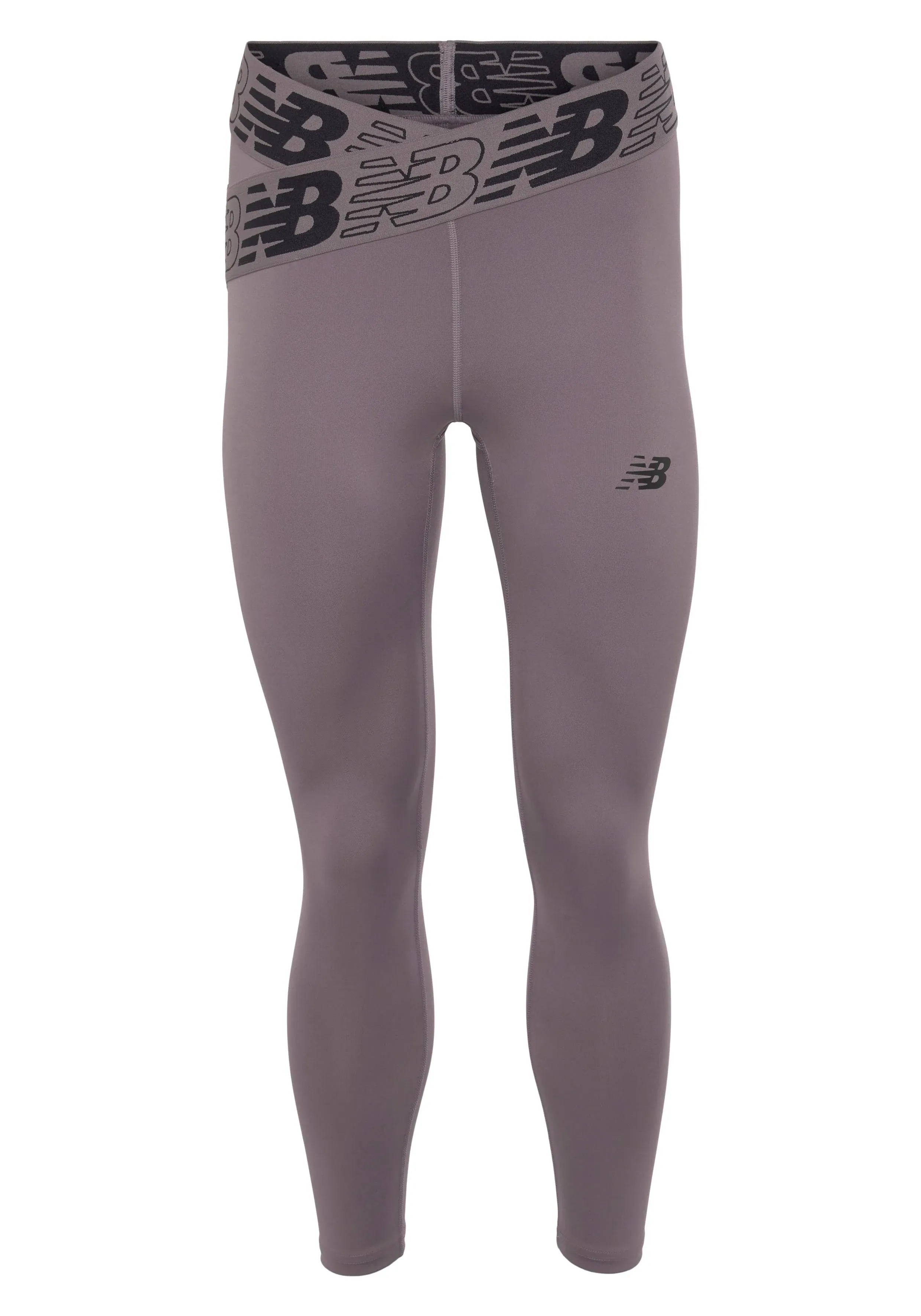 NWT New Balance 7/8 Relentless Crossover Tights Size Medium Purple/Gray leggings