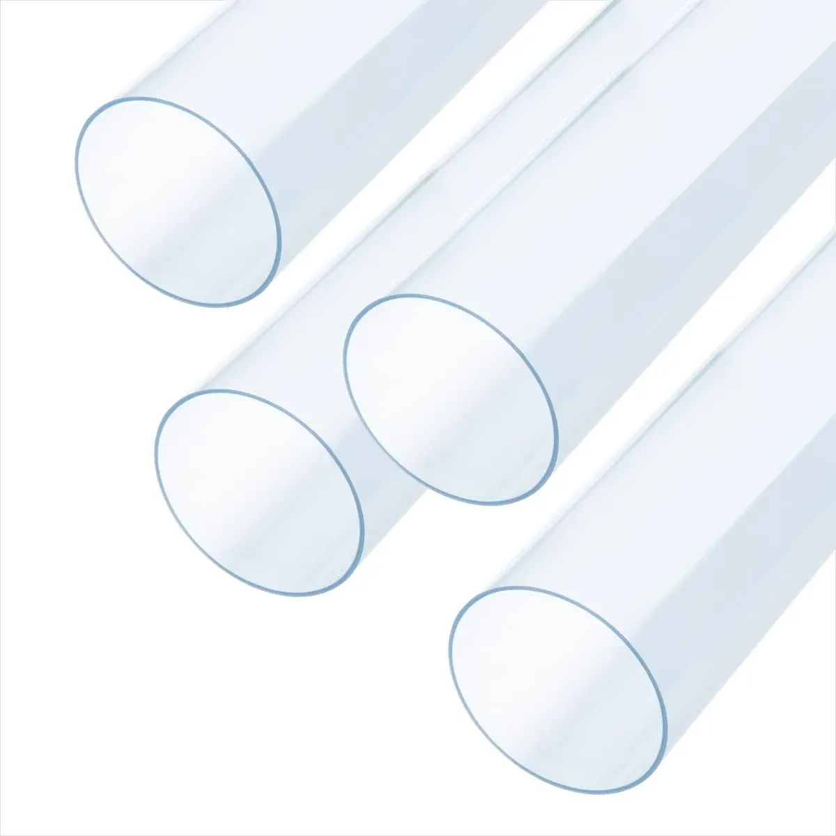 POWERTEC 70274-P4 Clear PVC Pipe 6" x 36" Long, 4PK, Rigid Plastic Tubing for Dust Collection Hose & Fittings