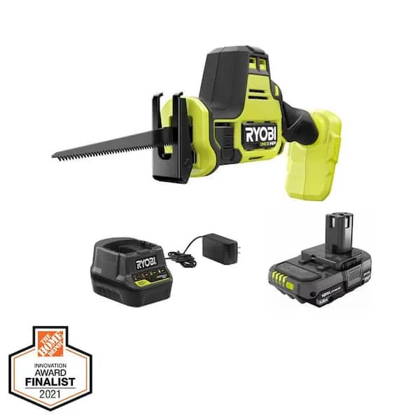 RYOBI PSBRS01K ONE+ HP 18V Brushless Cordless Compact One-Handed Reciprocating Saw Kit with 1.5 Ah Battery and 18V Charger