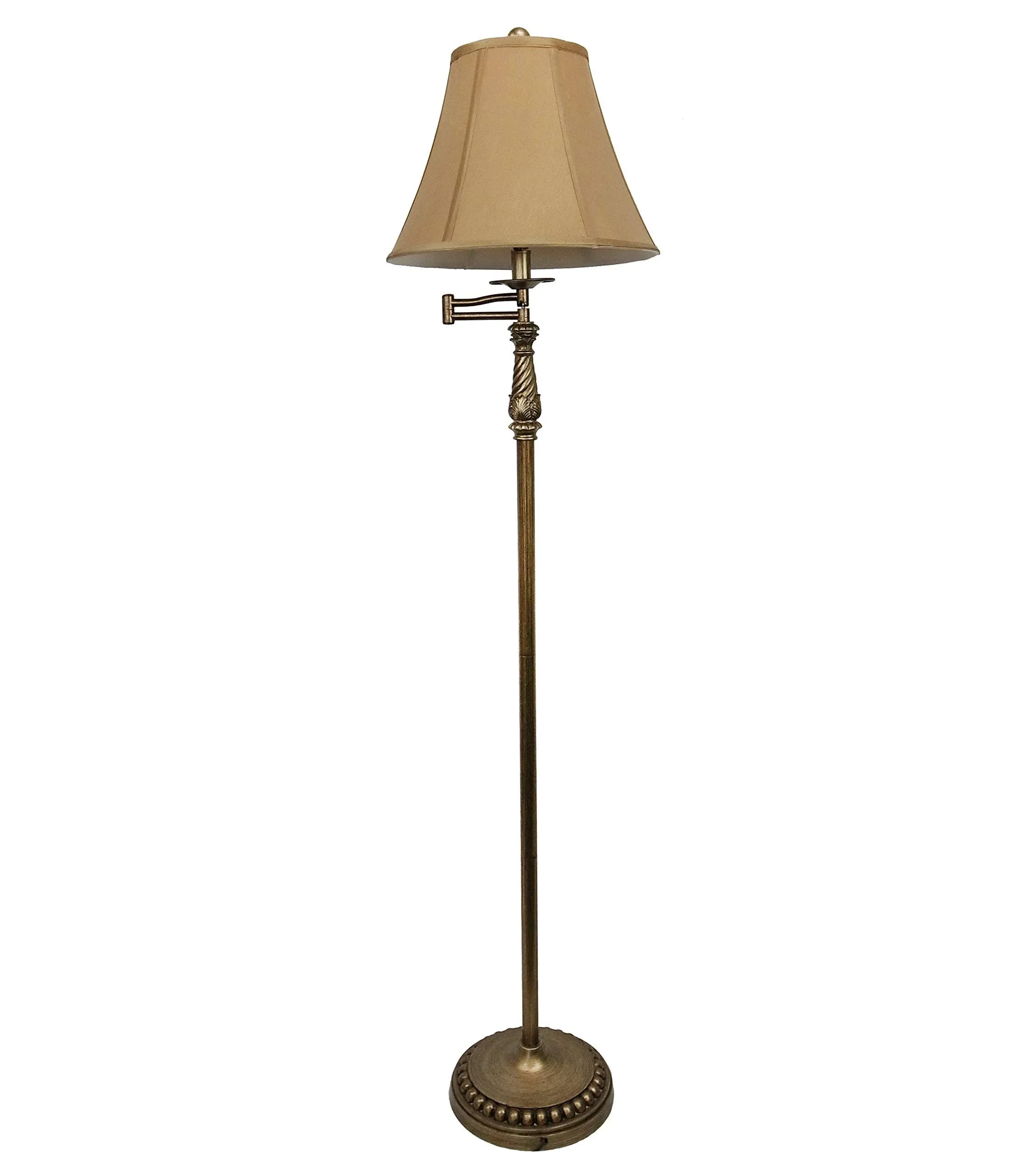 Mestar Decor 61 inch Rustic Brass Swing Arm Floor Lamp