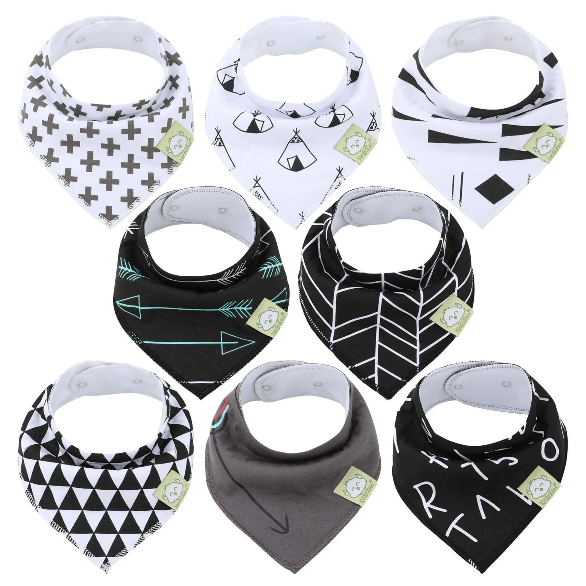 KeaBabies Bandana Bibs Baby Boss 8 Pack