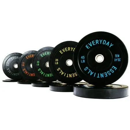 BalanceFrom Color Coded Black Olympic Bumper Plate Weight Plate with Steel Hub