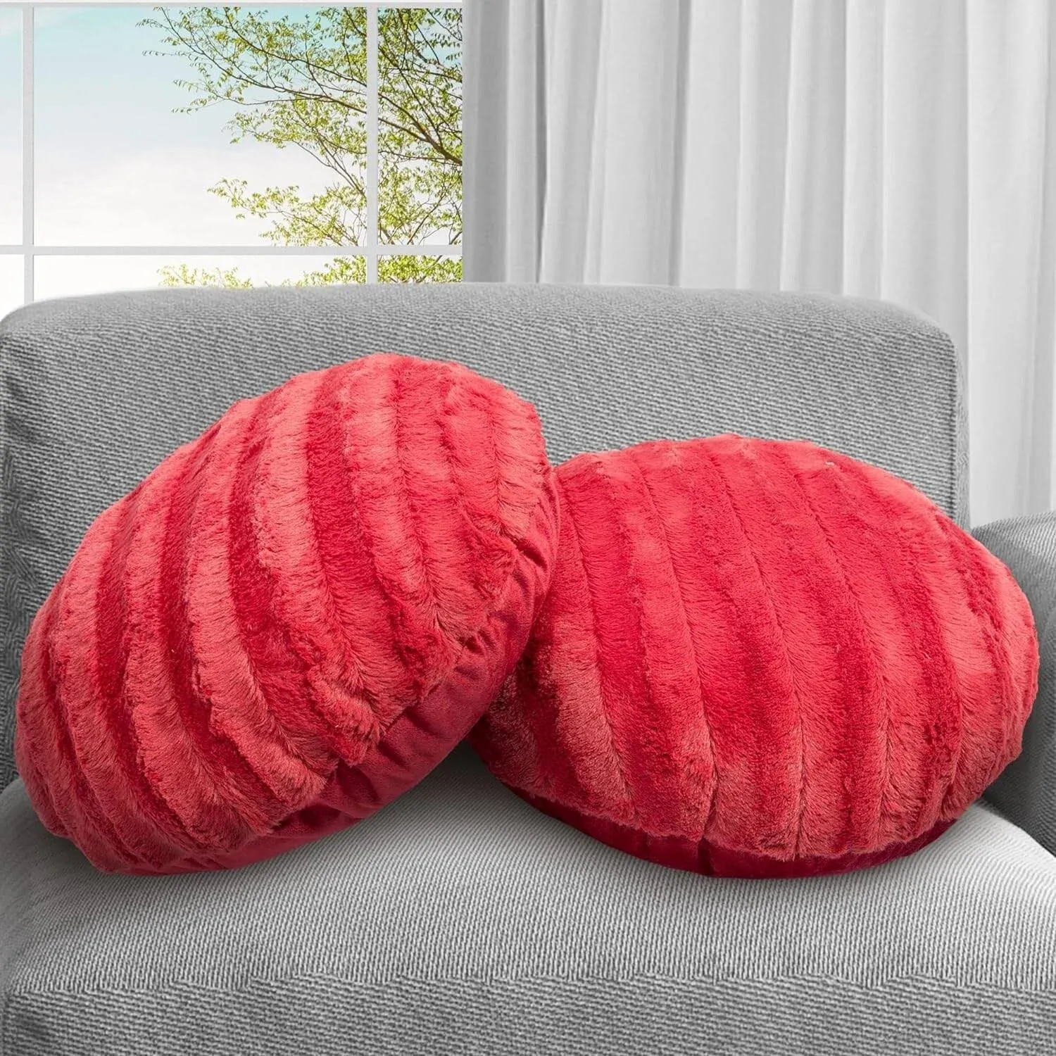 Cheer Collection® 18-Inch Ultra Soft Round Throw Pillows (Set of 2)