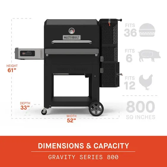 Masterbuilt Gravity Series 800 Digital Charcoal Griddle + Grill + Smoker