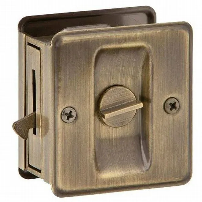 Schlage Solid Brass Sliding Door Lock Antique Brass