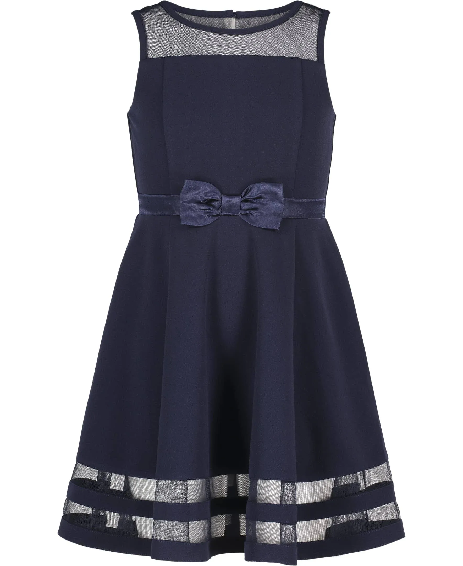 Calvin Klein Girls 7-16 Illusion Mesh Dress, Navy Blue, 12