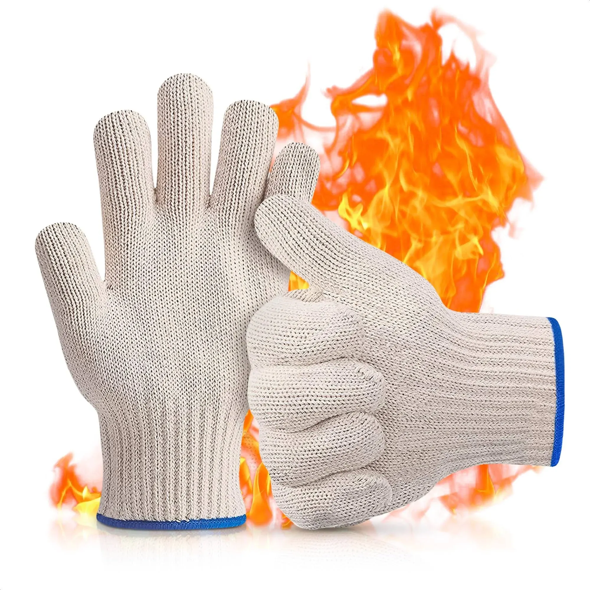 Bogo Brands Oven Gloves Heat Resistant with Fingers - 2 Pair Value Pack - Kitche