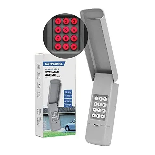 Universal Garage Door keypad for Chamberlain/Liftmaster/Genie/Linear/Multi-Code/Craftsman/Overhead Door/Stanley Openers ONLY, Keyless Entry, 2-Channel, Grey, Pay Attention to Compatibility