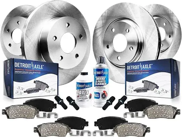 Detroit Axle BK91007008 Front & Rear Rotors Brake Pads for Grand Cherokee Commander