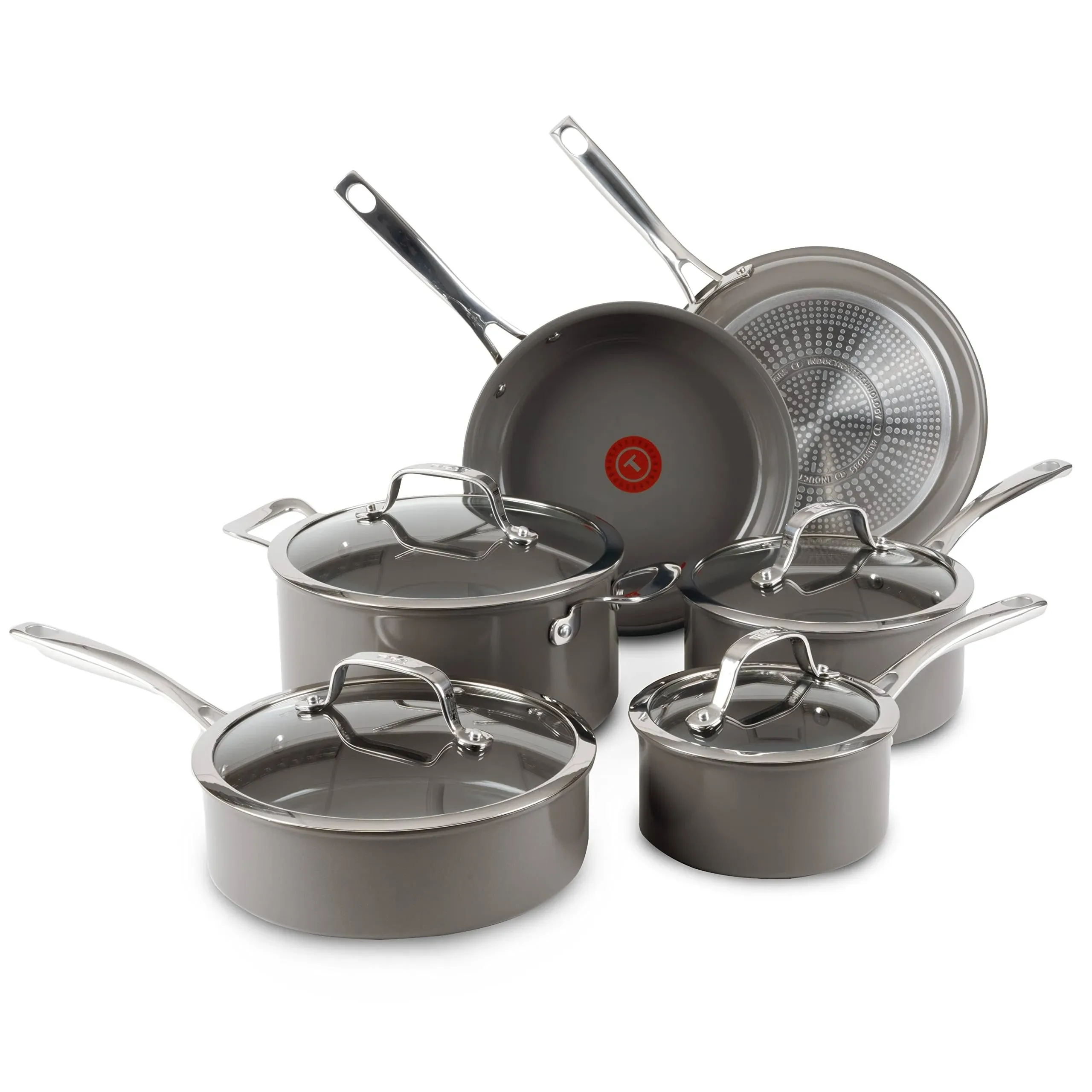 T-fal Ceramic Excellence Reserve Nonstick Cookware Set 10 Piece Induction, Pots and Pans