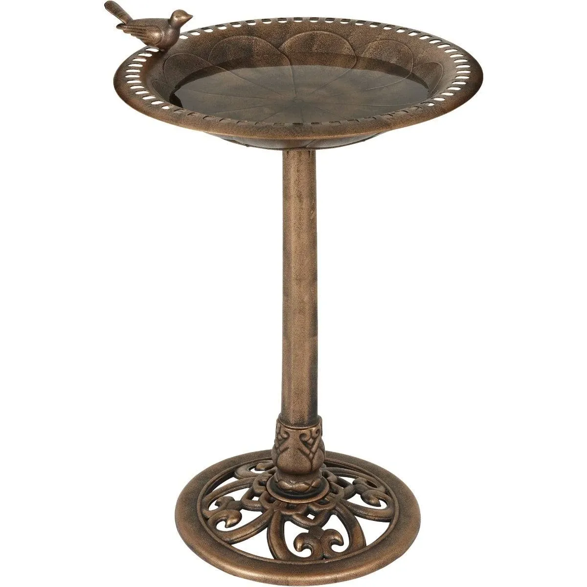 Best Choice Products Outdoor Rustic Pedestal Bird Bath Accent