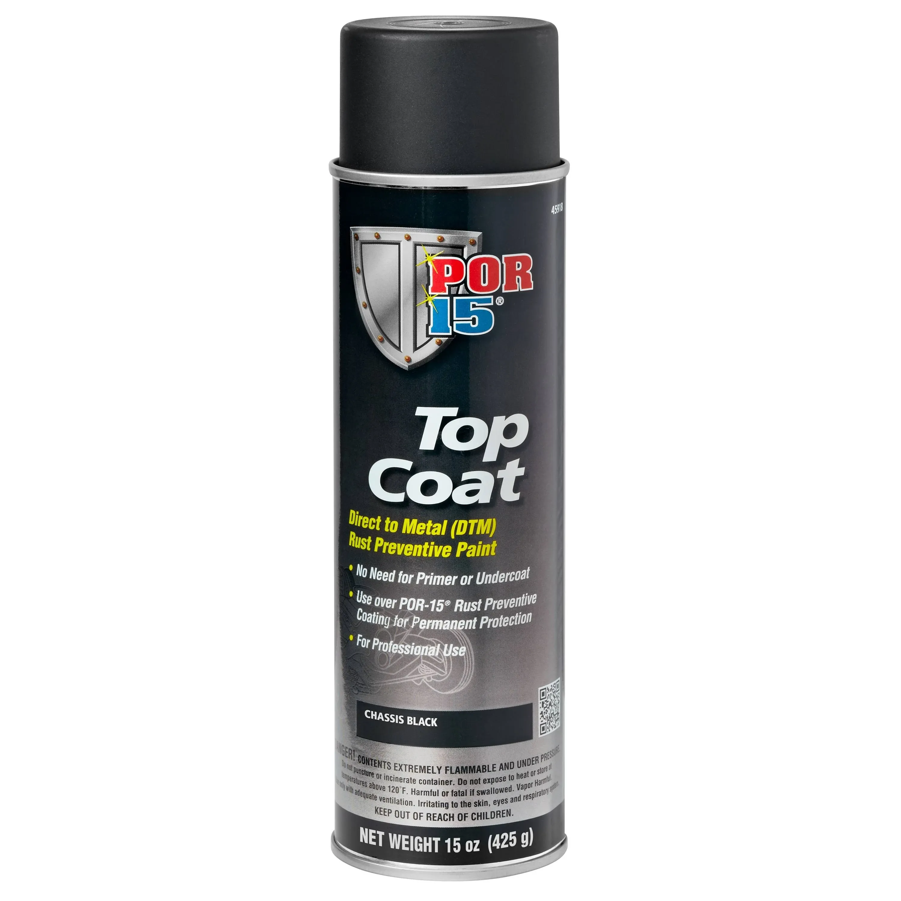 POR-15 45918 Chassis Black Top Coat Paint - 14 oz