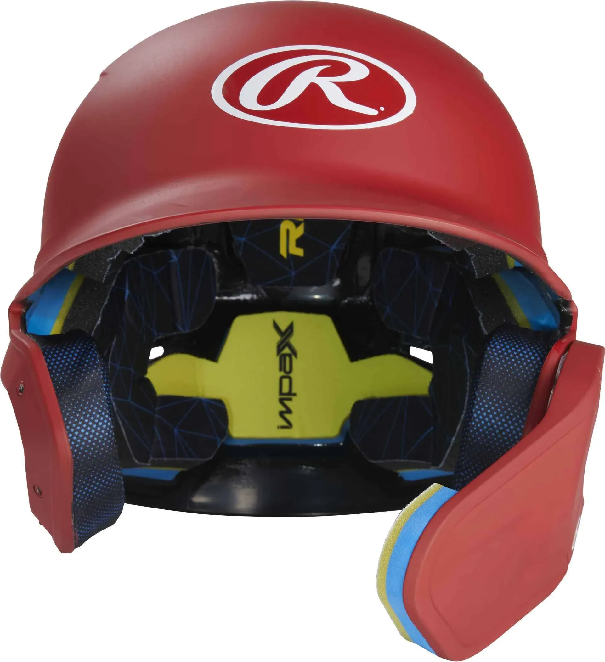 Rawlings Mach Adjust Senior Matte Baseball Batting Helmet - Scarlet - RHB