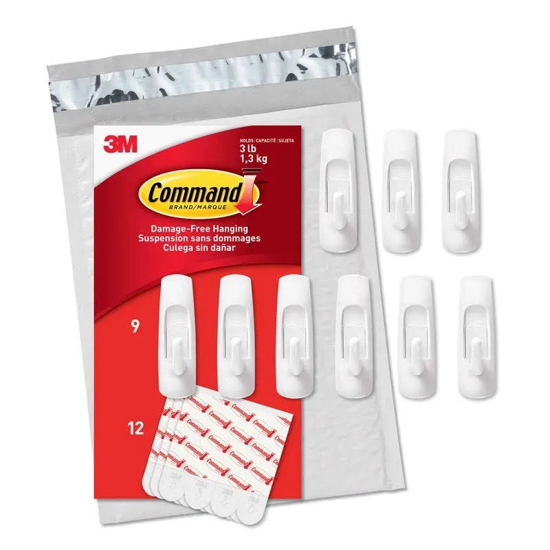 Command Medium Utility Value Pack 9 Hooks And 12 Strips GP001-9NA