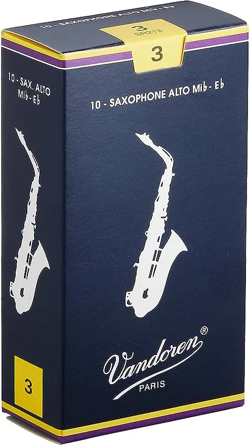 Vandoren SR213 Alto Sax Traditional Reeds Strength 3 Box of 10