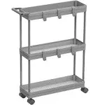 Simple Houseware Kitchen Cart Storage 3 Tier Slim/Super Narrow Shelves with Handle