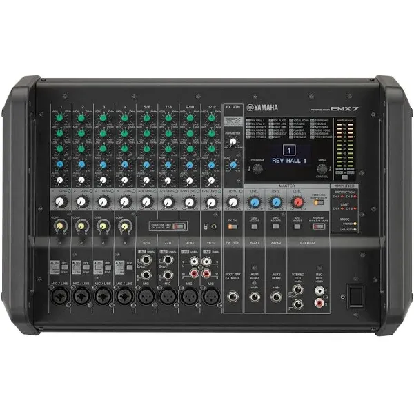 Yamaha EMX7 12-Input Powered Mixer with Dual 710 Watt Amp