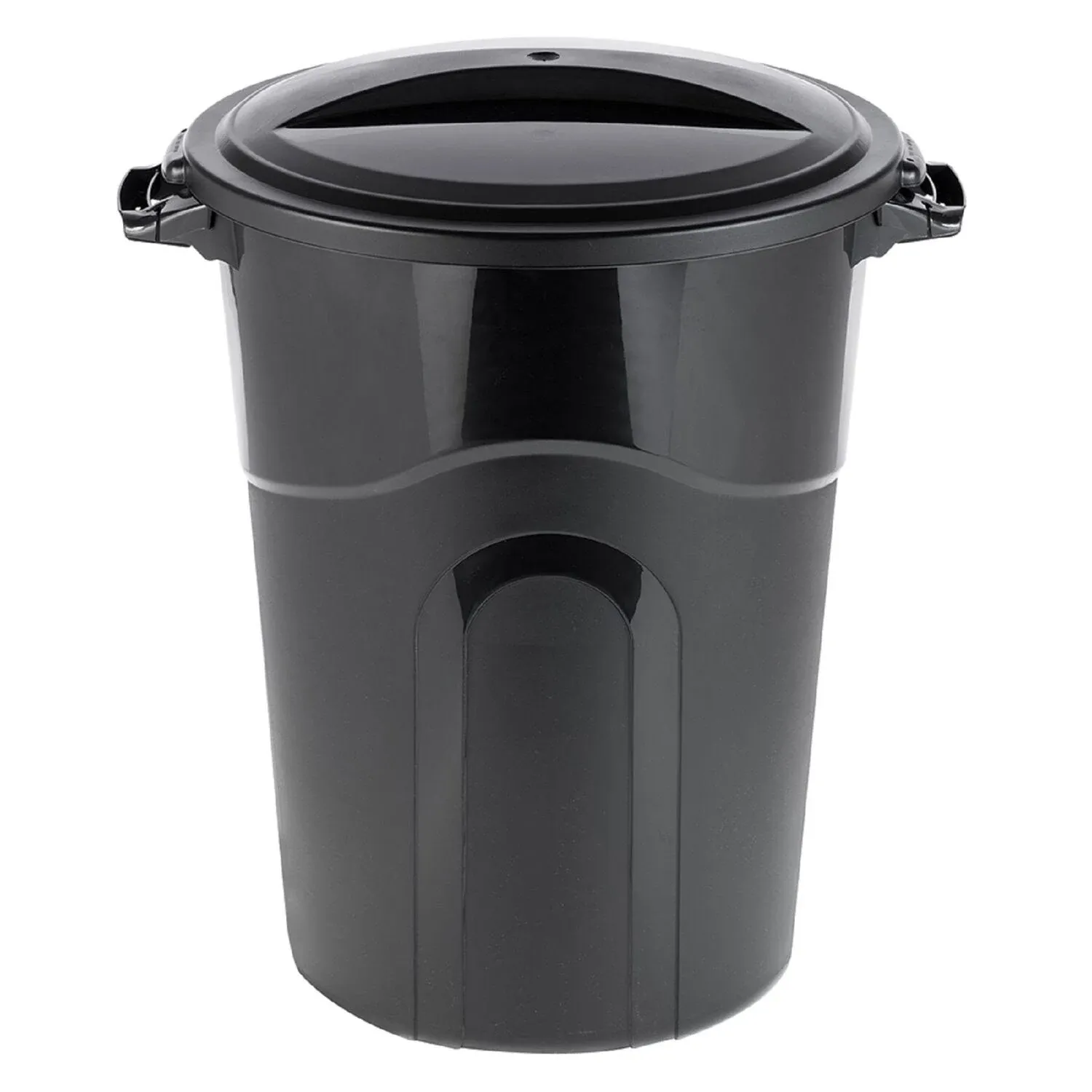 United Solutions Outdoor Garbage Can 32 Gal Attachable Click Lock Lid Pack of 2