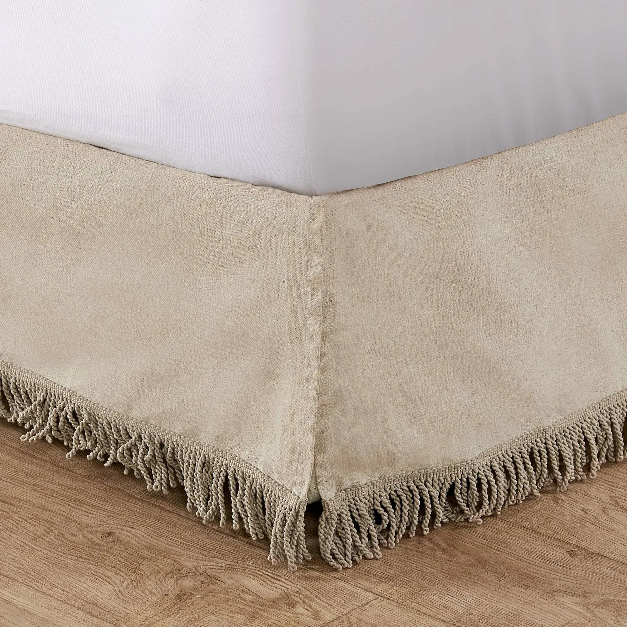 Nina Hessian Tassel Dust Ruffle