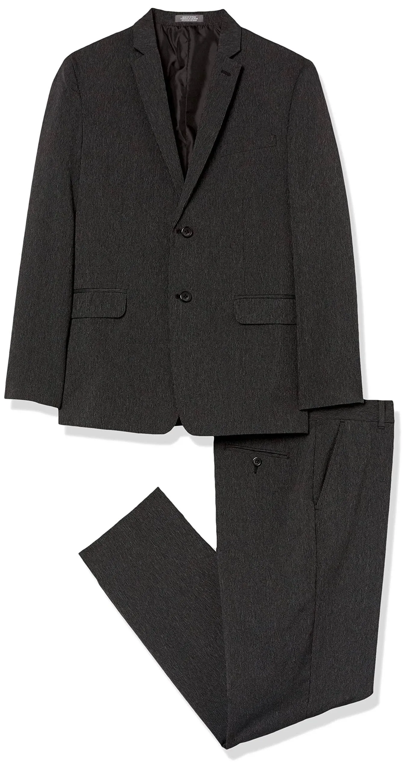 Van Heusen Boys 8-20 Mini Stripe Suit, Black, 12