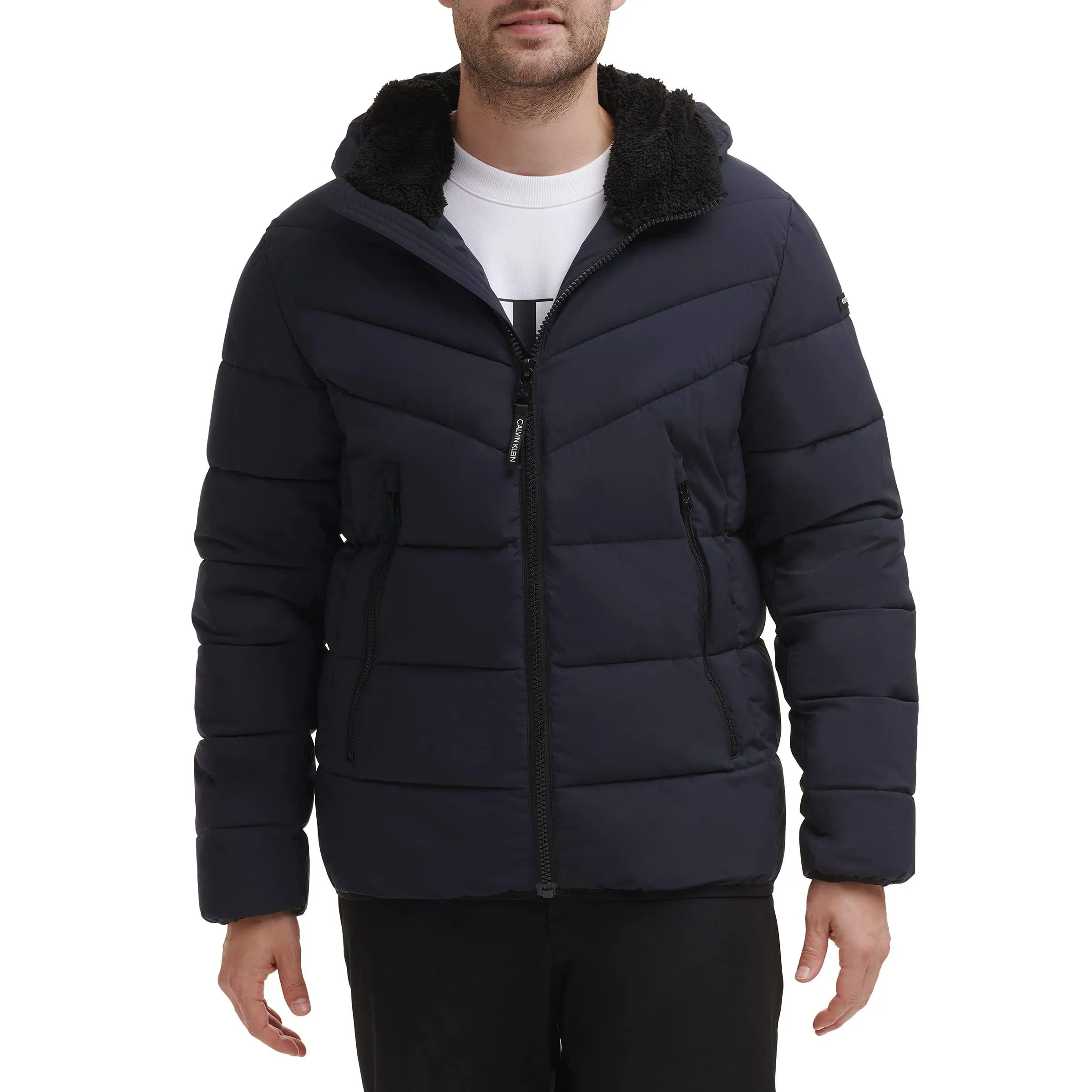 Calvin Klein Men's Hooded Stretch Ski Jacket