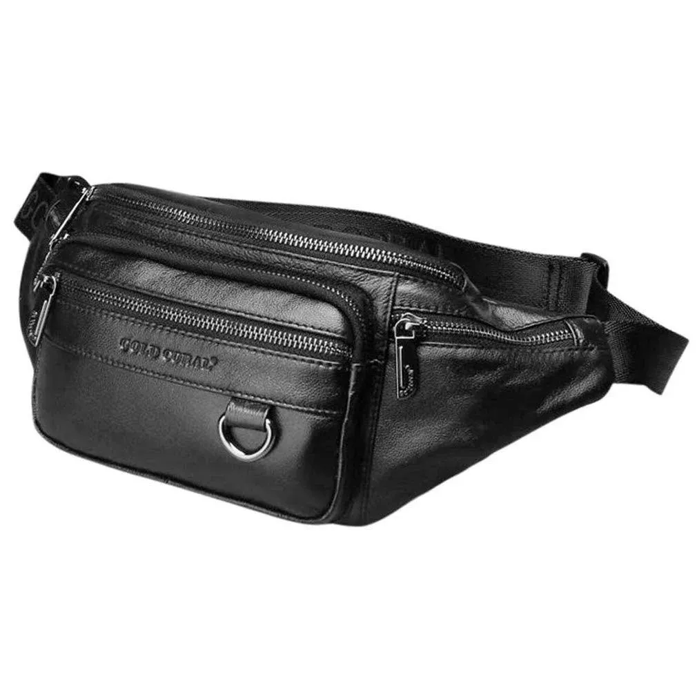 Hebetag Leather Fanny Pack Waist Bag for Men Women Outdoor Travel Walking Hiking ...