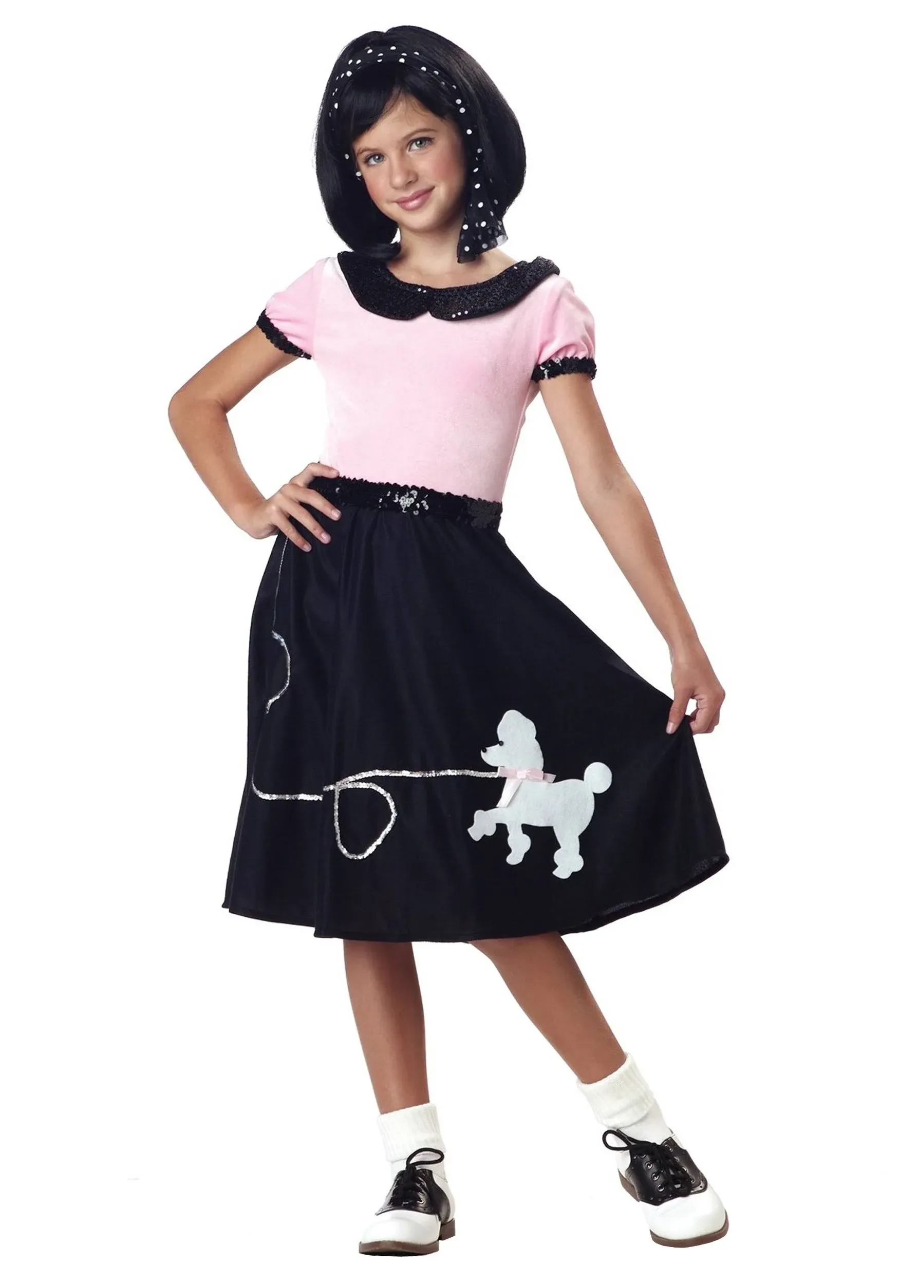 50&#039;s Hop Pink Poodle Skirt Child Costume