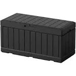 Greesum 82 Gallon Resin Deck Box Large Outdoor Storage for Patio Furniture, Garden Tools, Pool Supplies, Weatherproof and UV Resistant, Lockable, Blac