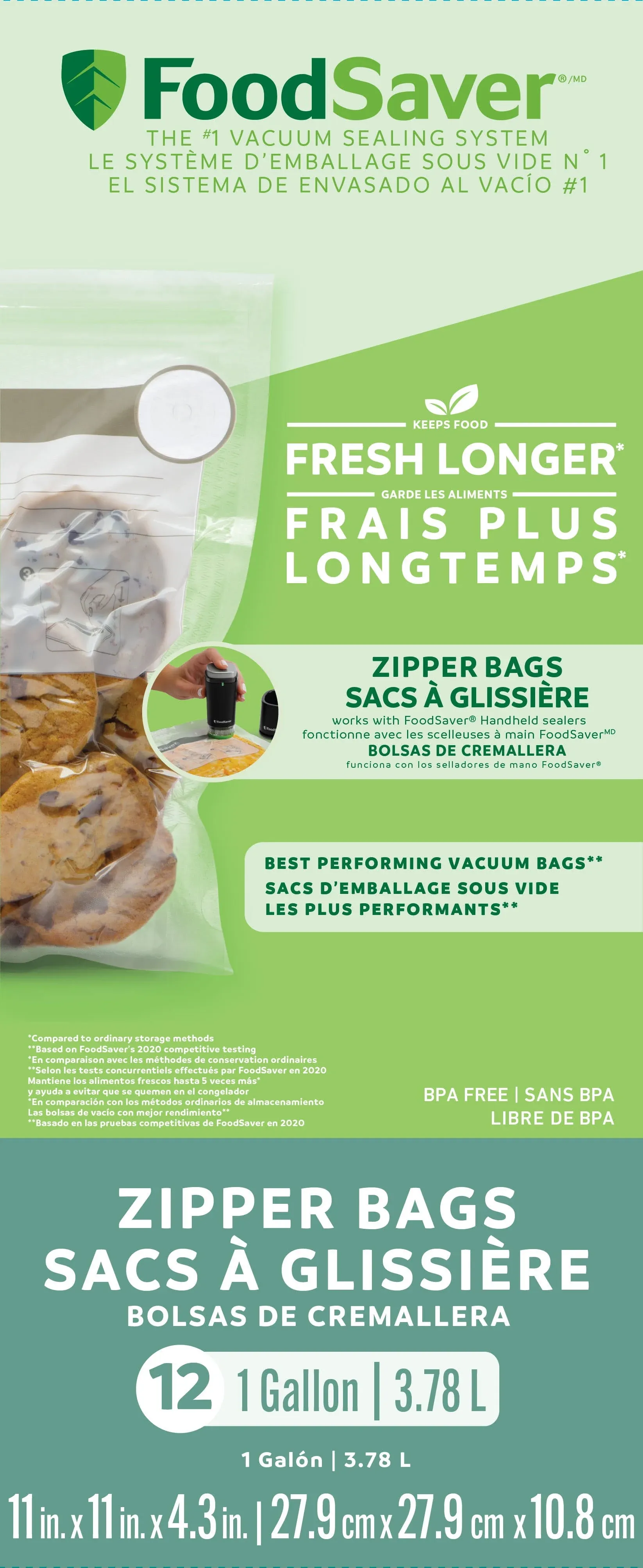 Foodsaver 1 Gallon Vacuum Zipper Bags