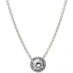 Women's Pandora Round Sparkle Halo Necklace Sterling silver / Cubic Zirconia