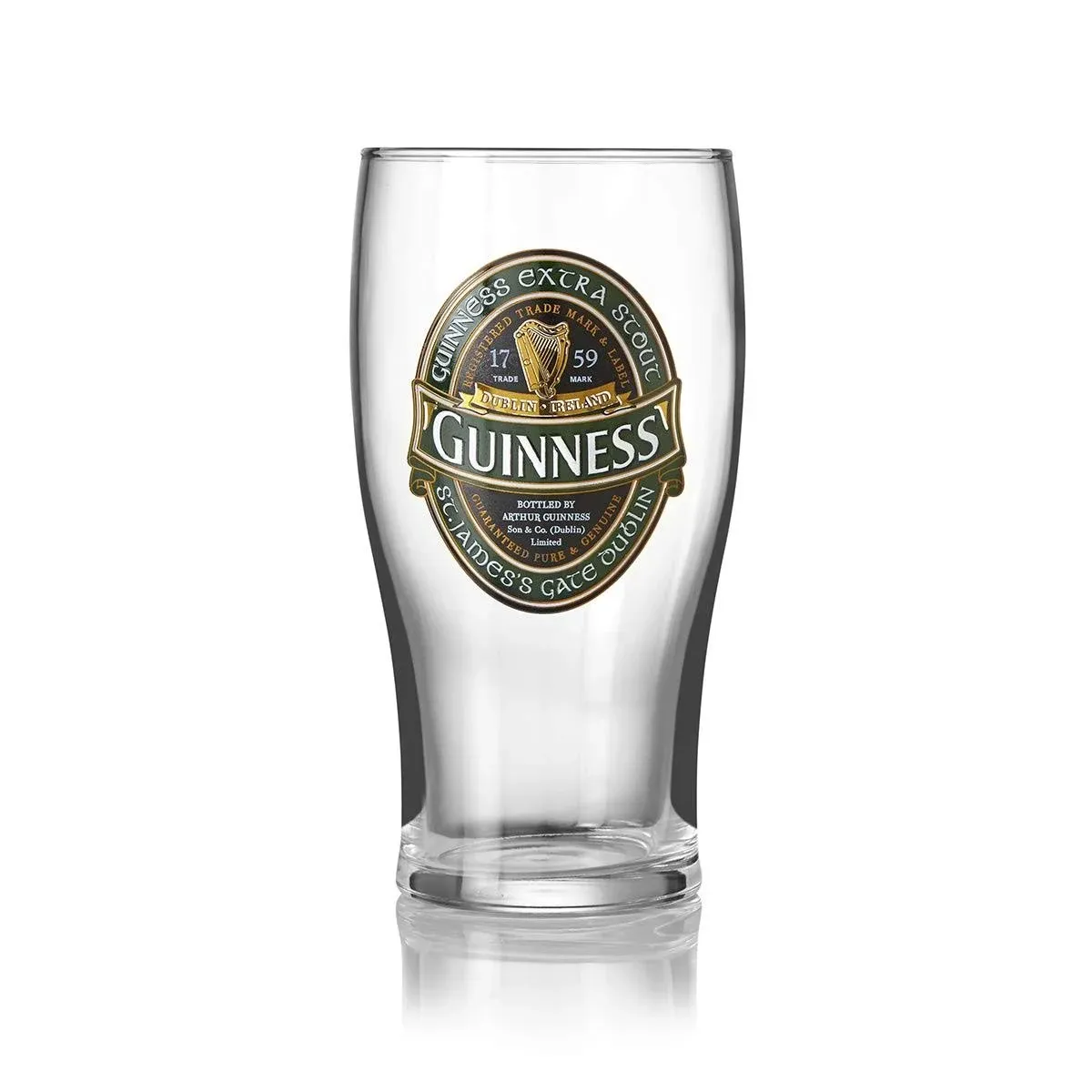 Guinness Loose Glass With Guinness Ireland Label Design