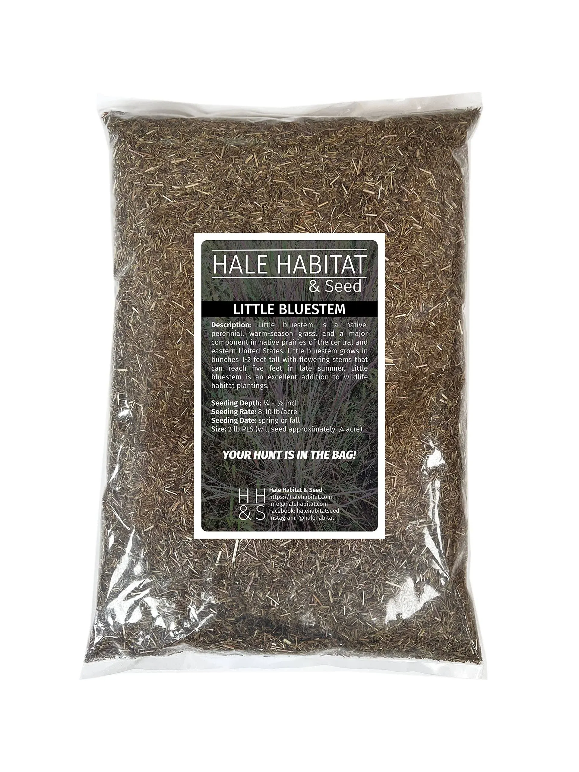 Little Bluestem Native Grass Seed - 1/4 Acre Bag - Deer and Upland Bird Cover