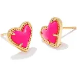 Kendra Scott Ari Heart Stud Earrings for Women, Fashion Jewelry, 14k